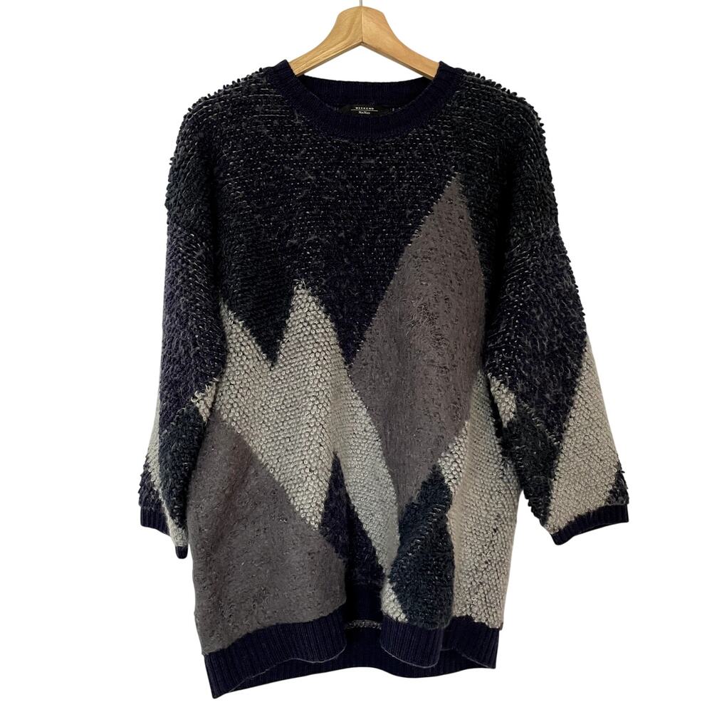 MaxMara Weekend wool alpaca mohair blend women's size XL knit sweater colorblock